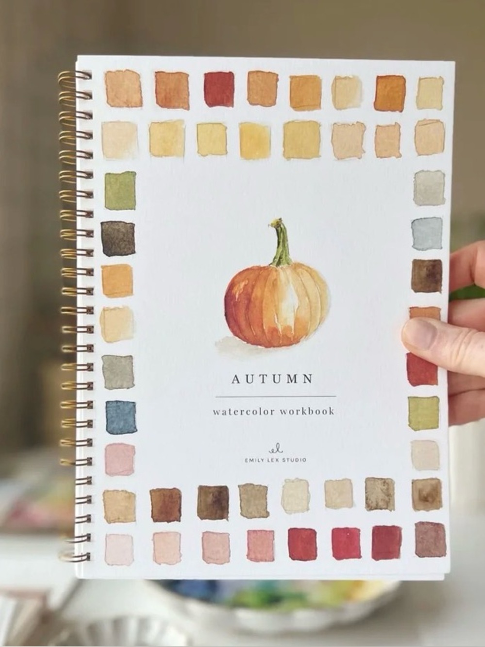 Emily Lex Studio Watercolor Workbook Autumn Pumpkin Art Book Paint Draw NWT